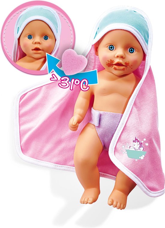 boiler Slot woensdag New Born Baby - Babypop voor in de bad - verandert van kleur - 30 cm -  inclusief spons... | bol.com