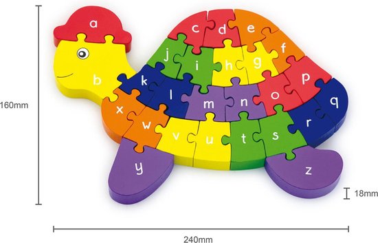 Jouet de puzzle en bois tridimensionnel d'animaux éducatifs pour enfants 10  pièces (tortue)