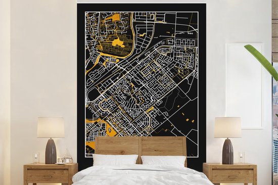 Papier peint - Papier peint photo Plan d'étage - Heerhugowaard - Or - Zwart - Largeur 145 cm x hauteur 220 cm