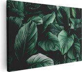 Artaza Canvas Schilderij Tropische Groene Bladeren - 30x20 - Klein - Foto Op Canvas - Canvas Print