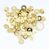 100 Gouden metalen knoop 13mm Vintage blazerknopen Anker stijl Italiaanse kwaliteit