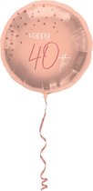 Folieballon - 40 jaar - Luxe - Roze, roségoud, transparant - 45cm - Zonder vulling