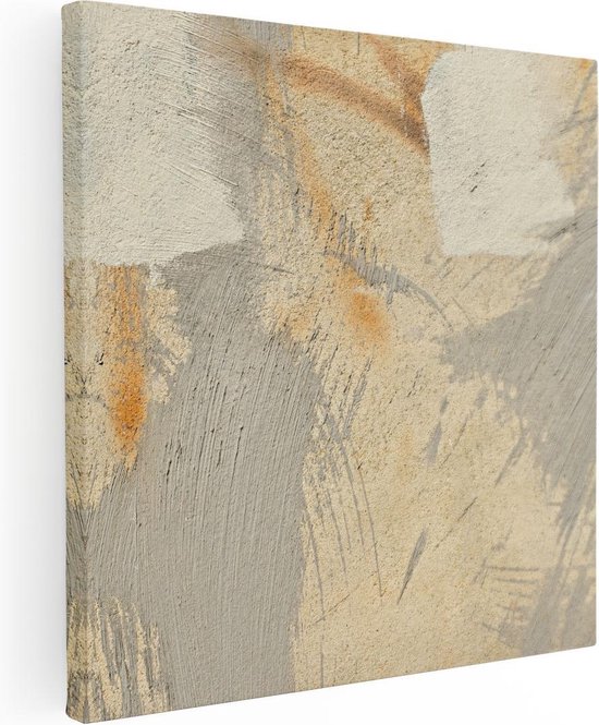 Artaza Canvas Schilderij Abstracte Kunst van een Cementen Muur - 40x40 - Klein - Foto Op Canvas - Canvas Print
