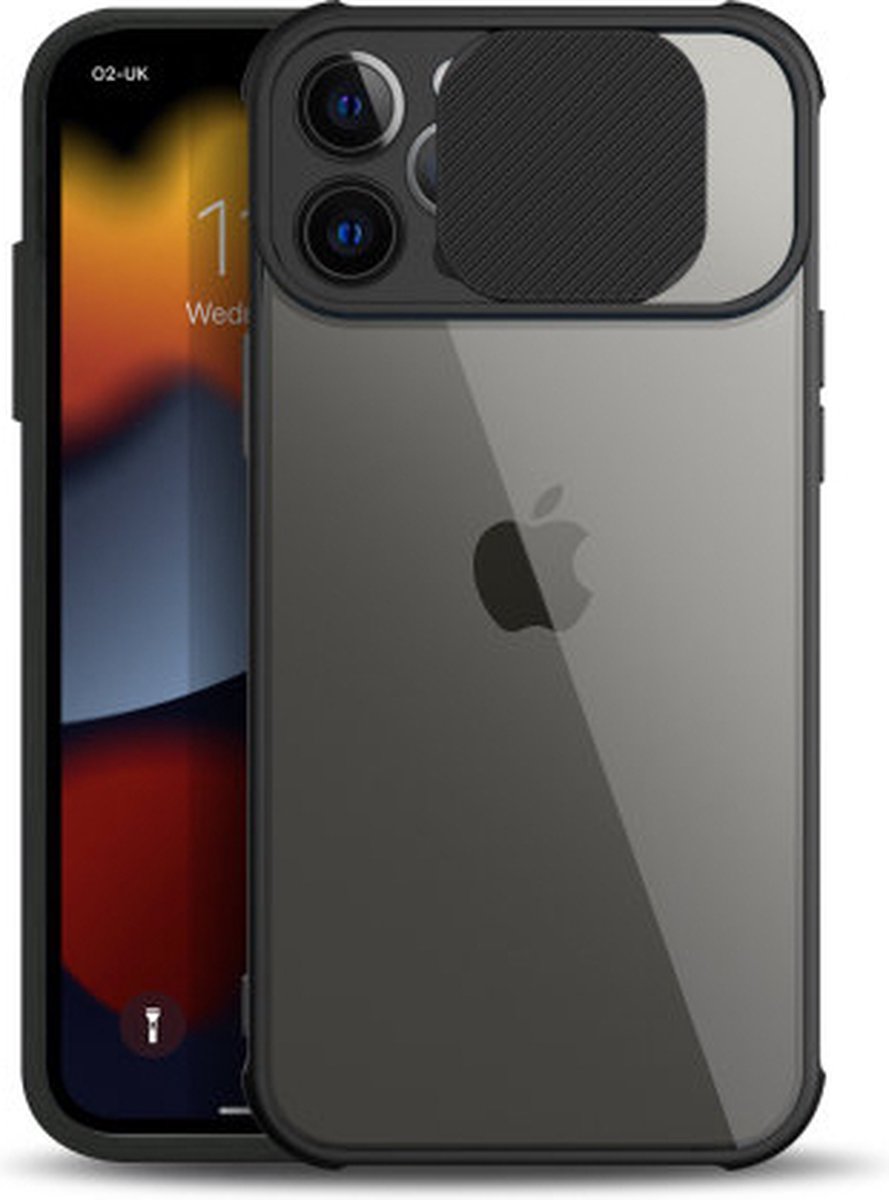 iPhone 13 telefoonhoesje inclusief camera bescherming - Zwart - iPhone 13 Case - Camera Cover - Shock Proof