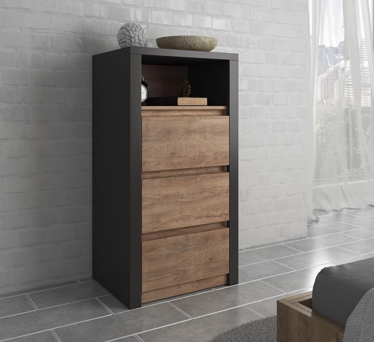 Commode U.S. met 3 lades 50x40x30 cm industrieel meerkleurig