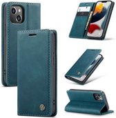 Caseme Geschikt voor Apple iPhone 13 Mini Retro Wallet Case - Blauw