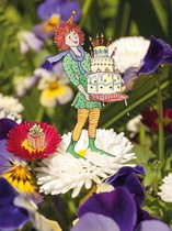 Taart! - ansichtkaart zonder envelop - verjaardag - vrouw - man - kind - bloemen