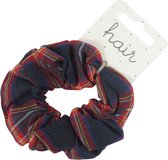 Scrunchie Haarelastiek Schotse Ruit Katoen - Rood/Blauw