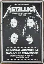 Wandbord Concert Bord - Metallica Tour 1992