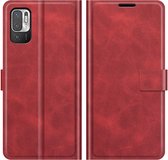 Deluxe Book Case - Xiaomi Redmi Note 10 5G Hoesje - Rood