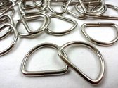 D-ringen rvs - zilver - 10 mm - 10 ringen voor riem, spanband, halsband