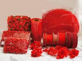 Super decoratie pakket rood - hobby - decoratie - diy - naaien - lint - kunst bloemen - bedankje - tule