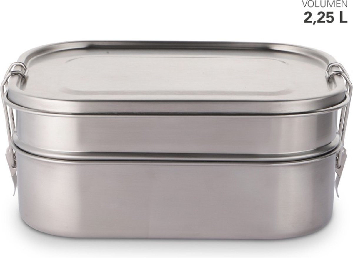 Lunchbox Met Afdichting, 1.25 Liter + 1 Liter – Weis