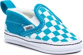 Vans Slip-On V Crib Checkerboard Caribean Blue White Maat 19