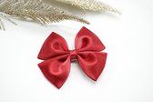 Haarstrik Satijn glitter - Bordeaux Rood 193 - Haarclip - Bows and Flowers