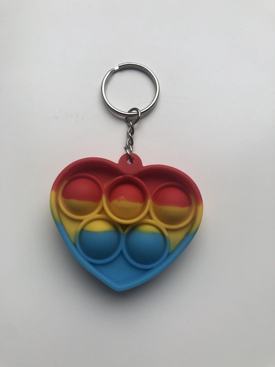 Pop It Sleutelhanger Hartjes Mini Pop It Tegen Stress