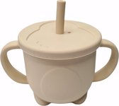 Rietjesbeker - Drinkerbeker - Antilek beker - Sippy cup - Baby - Peuter - 150ML - Beige