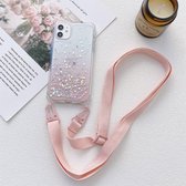 Mobigear Telefoonhoesje geschikt voor Apple iPhone 13 Mini Flexibel TPU | Mobigear Lanyard Hoesje met koord - Roze