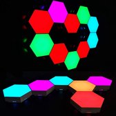 TULITE Hexagon LED Lights - Touch & Afstandsbediening - RGB Lamp - Led Verlichting - USB Led Verlichting Strips - Sfeerverlichting binnen - Gaming accesoires - Wandlamp -6 stuks