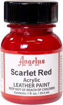 Peinture acrylique pour cuir Angelus - peinture pour tissus en cuir - base acrylique - rouge écarlate - 29,5 ml