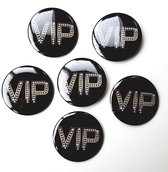 6X Button Vip - button - badge - VIP - party - feest - trouwen - gala - oud en nieuw - kerst
