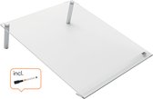 Nobo A4 Kantelbaar Mini Whiteboard Voor Op Bureau - Draagbaar, Droog Uitwisbaar, Frameloos - 210 x 297 Millimeter - Inclusief Marker - Transparant Acryl