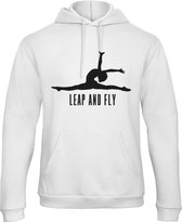 Sparkle&Dream - Trui ‘Leap and Fly’ Wit - 140 -  voor turnen en gymnastiek