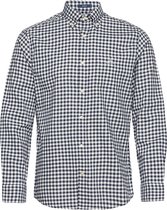 Gant overhemd donkerblauw wit geruit Regular Fit