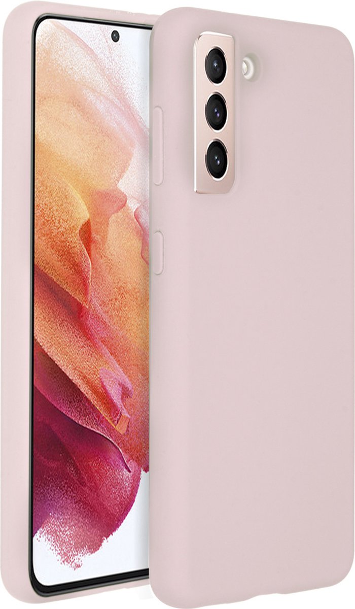 Accezz Hoesje Geschikt voor Samsung Galaxy S21 Hoesje Siliconen - Accezz Liquid Silicone Backcover - Roze