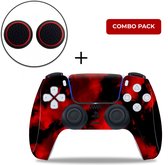 PS5 Controller Skins PlayStation Stickers + Thumb Grips Voordeelpakket - Army Camo Red Combo Pack