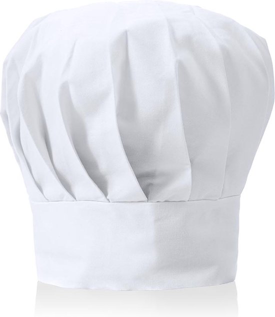 Koksmuts volwassenen - koken - muts - chefkok kostuum - wit