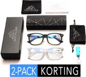 Southland Computerbril 2 Pack - Sterkte +1 - Blauw Licht Bril - Blauw Licht Filter Bril - Blue Light Glasses - Beeldschermbril - Blue Light Filter Bril