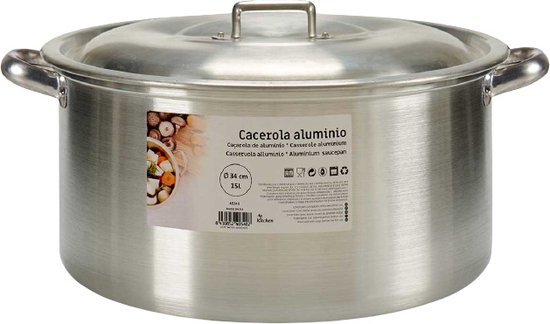 Kinvara grote kookpan/Soeppan met deksel - Aluminium - liter - Sauspan - Extra groot