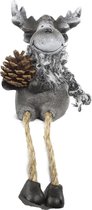 Country Kerstfiguur Eland Manny 7,5 X 10 Cm Keramiek Grijs