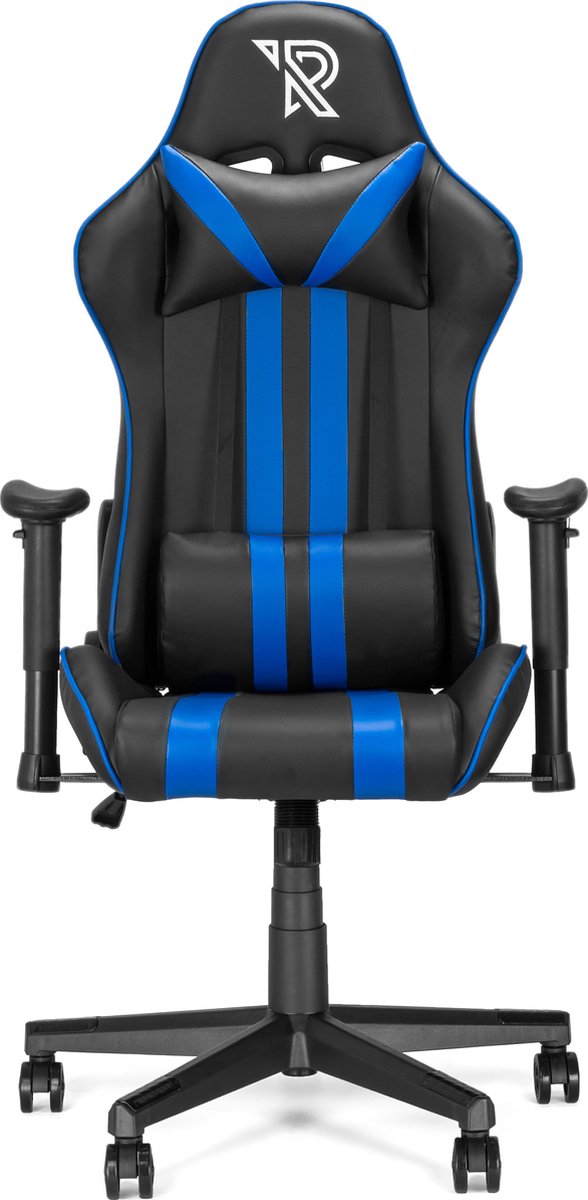 Ranqer Felix Gamestoel - Gaming Chair / Gaming Stoel - Ergonomische Bureaustoel - Verstelbaar armleuningen - Zwart / Blauw