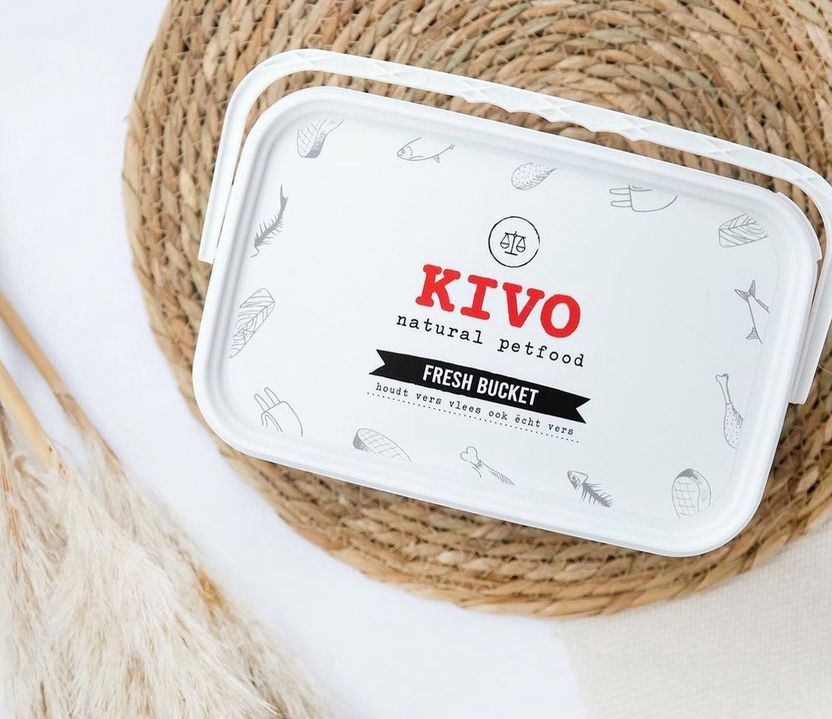 Kivo Petfood Fresh Bucket 2 stuks - Voor het bewaren en vers houden van vers vlees
