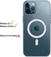 Stokey® Hoesje met Magneet voor iPhone 12 (Pro) - Transparant Hard Case