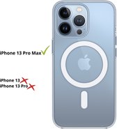 Stokey® Hoesje met MagSafe voor iPhone 13 Pro Max - Transparant Hard Case Magneet