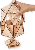Eco Wood Art - 3D Houten Puzzel - Icosaëdrische wereldbol - 16,4x16,4x23 cm