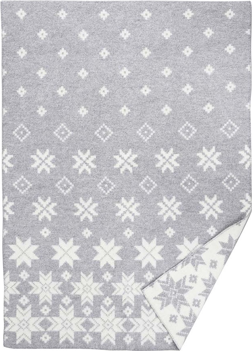 KLIPPAN - SNOWFALL - GRIJS - PLAID - 130X180