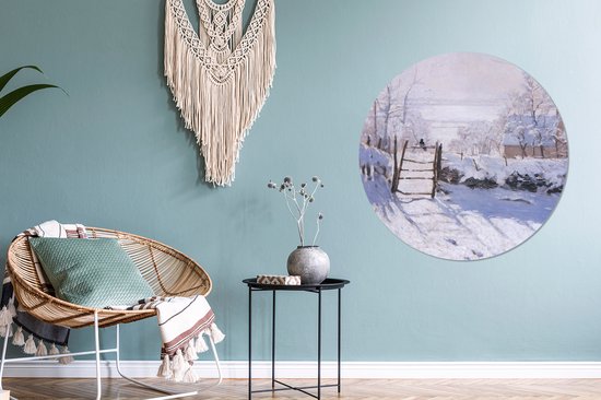 WallCircle - Wandcirkel - Muurcirkel - De ekster - Claude Monet - Aluminium - Dibond - ⌀ 90 cm - Binnen en Buiten