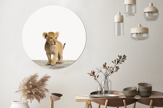 Papier peint Circle - Animaux - Lion - Cub - ⌀ 120 cm - Wall Circle XXL