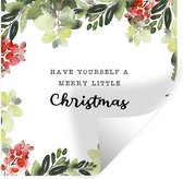 Stickers muraux - Noël - Citation - Aquarelle - 30x30 cm - Feuille adhésive