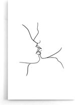 Walljar - Touching Lips - Muurdecoratie - Poster