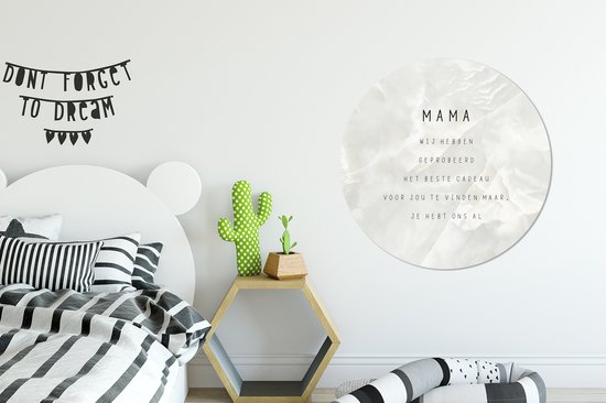 Wall Circle - Wall Circle Indoor - ⌀ 90 cm - Plastique - Fête des Mères - Maman - Citation