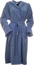 Sauna Badjas Stone Denim Blue - L/XL - dunne badjas met capuchon - zomer badjas - sauna badjas - unisex - korte badjas