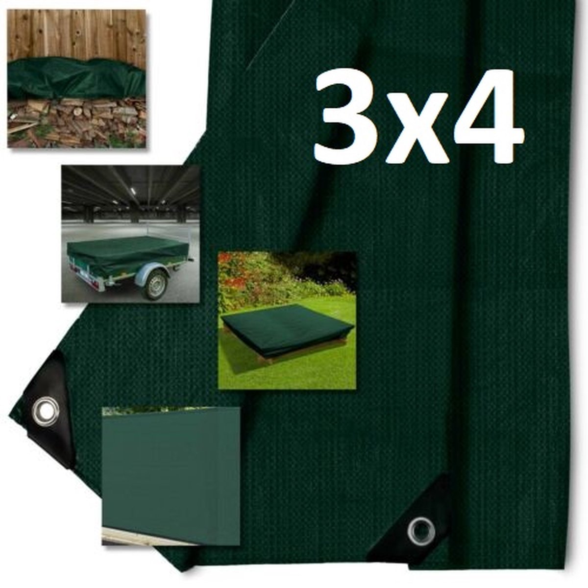 UK Eco Green Canvas Heavy Duty Katoen Geteerd zeildoek Cover Boot Log