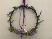 Deurkrans paars met lavendel bloesem