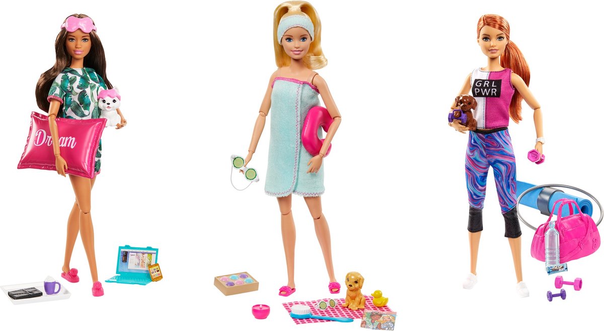 Barbie Wellness pop met accessoires - GJG55 - Badtijd