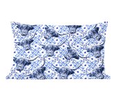 Sierkussens - Kussentjes Woonkamer - 60x40 cm - Schotse hooglander - Delfts blauw - Patroon